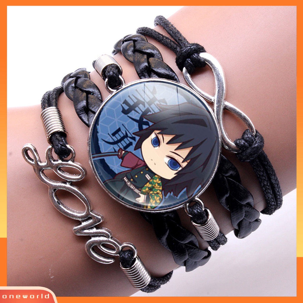 [EONE] Gelang Unisex Demon Slayer Multilayer Perhiasan Kartun Braided Bracelet Untuk Penggemar