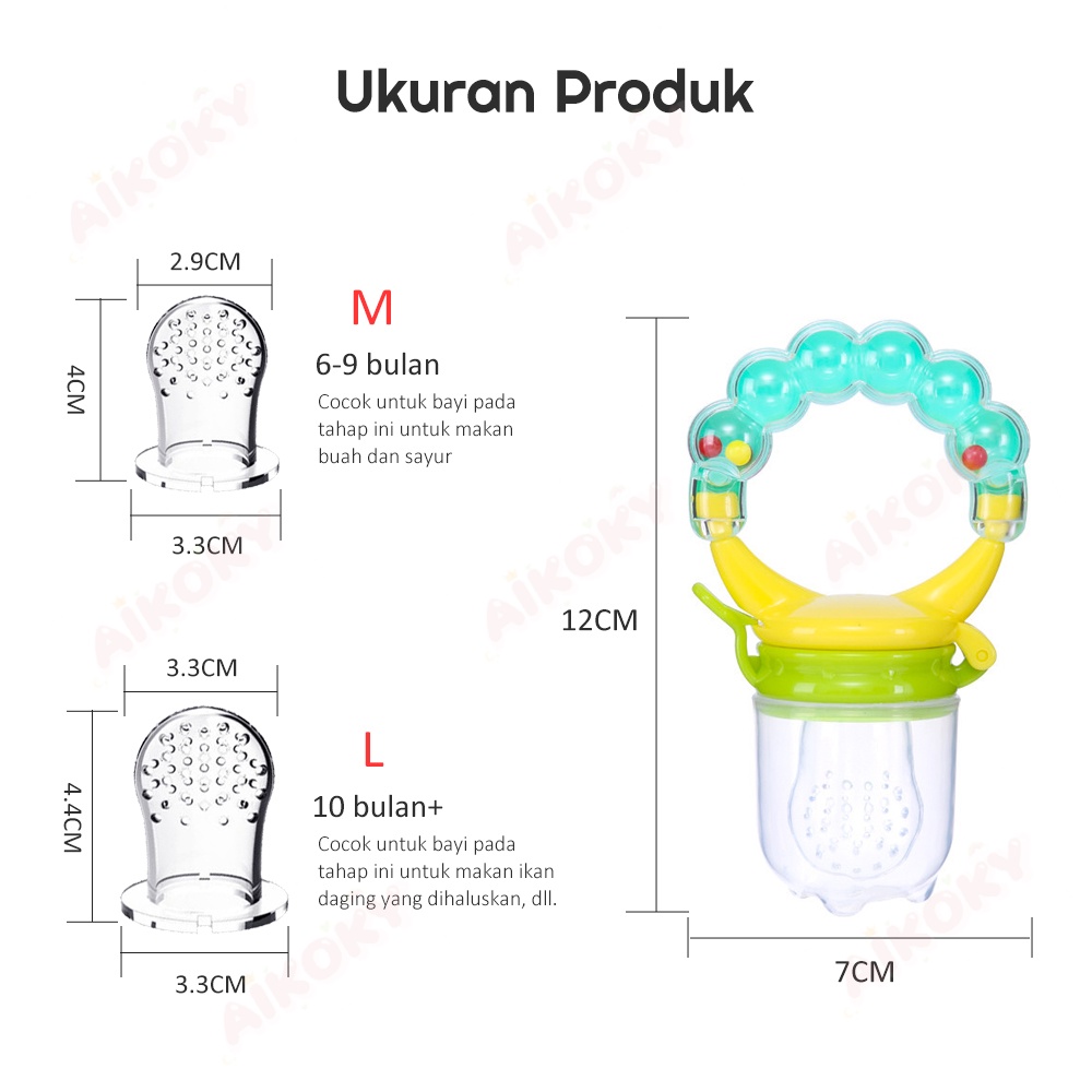 AIKOKY Dot empeng buah bayi bahan silikon BPA Free