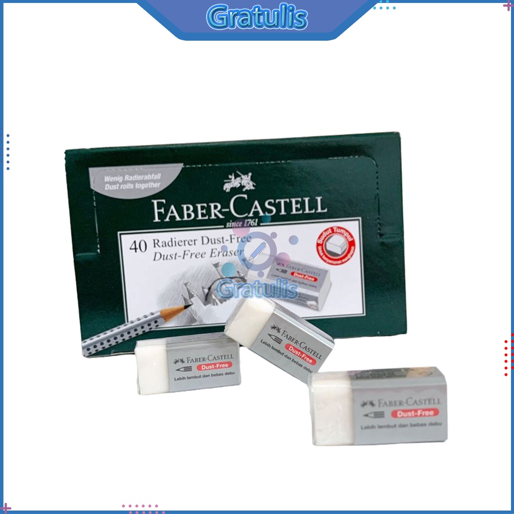 

PENGHAPUS PENSIL KECIL FABER CASTELL [40 PCS/1 PACK] / STIP 2B ERASER PENCIL [1 BOX]