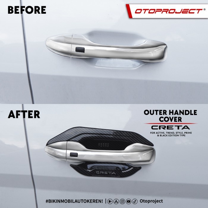 Otoproject Outer Handle Cover Mangkok Pintu Creta 2022 2023