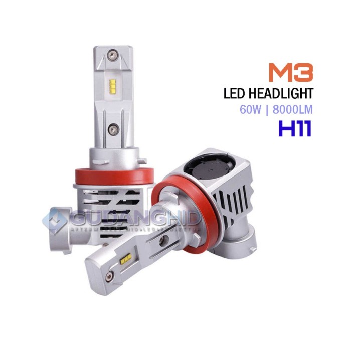 LED Mobil M3 Lampu Depan Luxeon ZES H1 H3 H4 H7 H11 HB3 HB4 HIR2 60W - H1