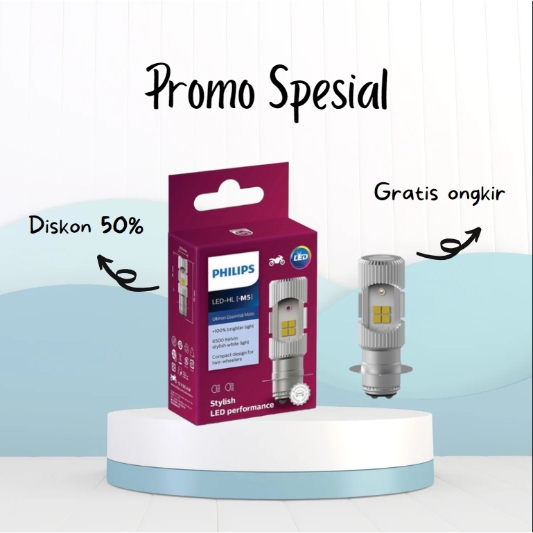 LAMPU LED DEPAN MOTOR PHILIPS M5  LED 2 SISI ORIGINAL 100% MLK