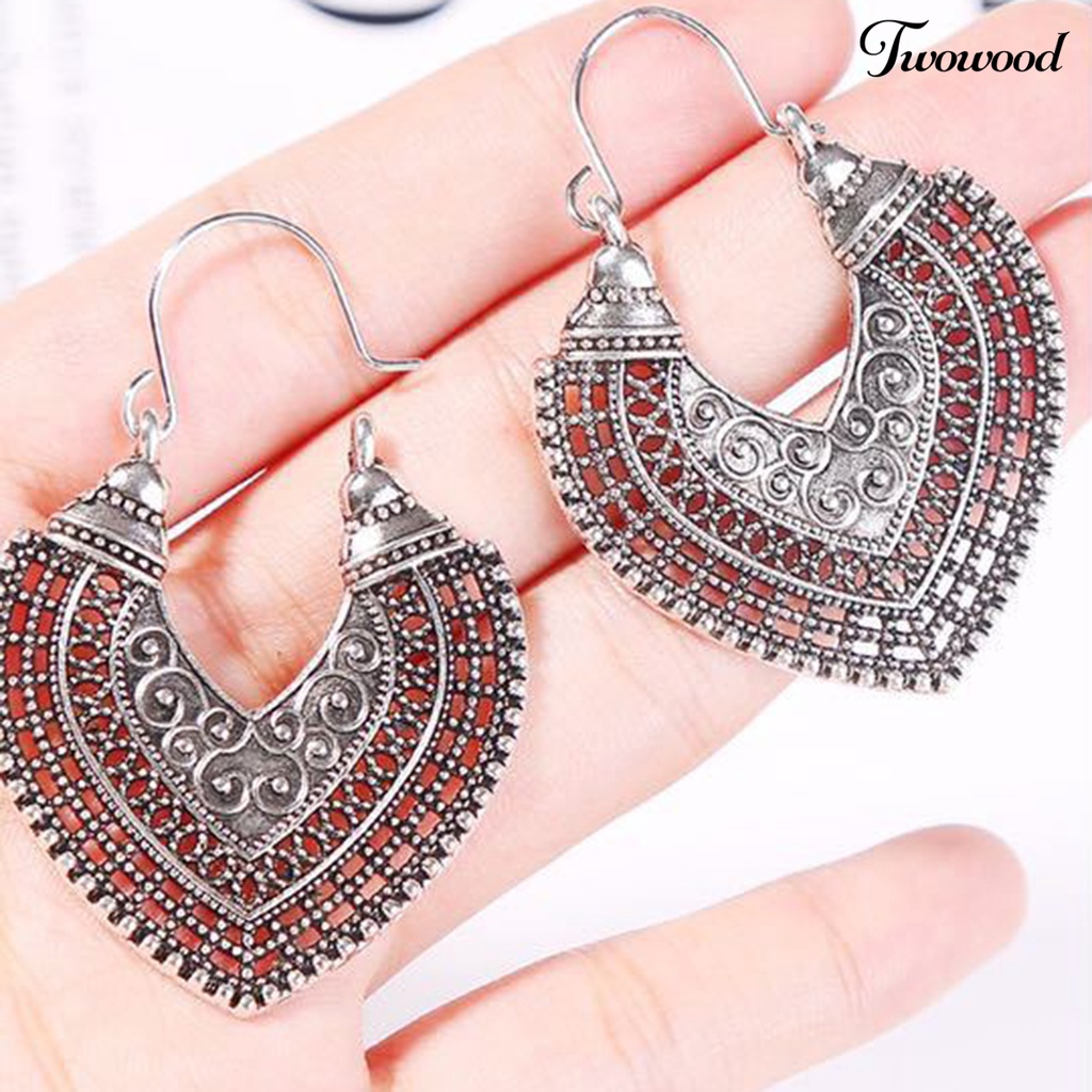 Twowood 1pasang Anting Vintage Drop Fashionable Bohemian Panjang Anting Set Perhiasan Boho Untuk Travel