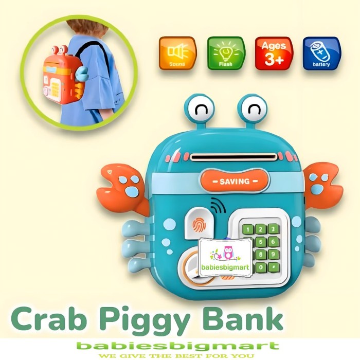 Mainan Anak Celengan Uang PR 17741 Tabungan Tas ATM Bank Edukasi Sidik Jari Safe Money