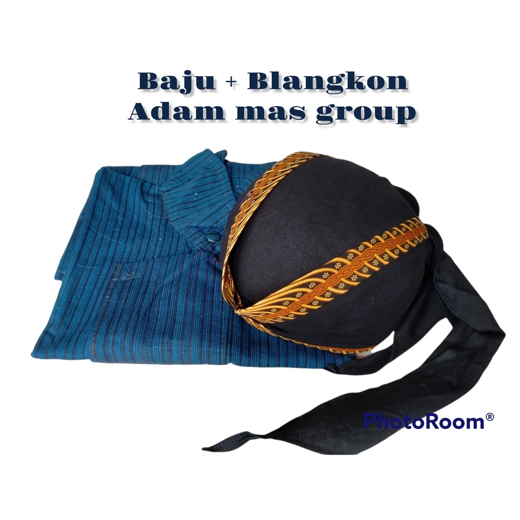 Lurik BAJU JAWA BAJU LURIK PRIA ADAT JAWA SURJAN PERANAKAN BIRU JOGJA BAJU ADAT JAWA BAJU SURJAN LUR