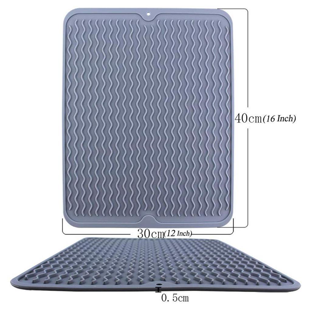 Silicone Dish Drying Mat Kitchen Drainer Alas Pengering Piring Sink Mat Alas Pengering Piring Besar