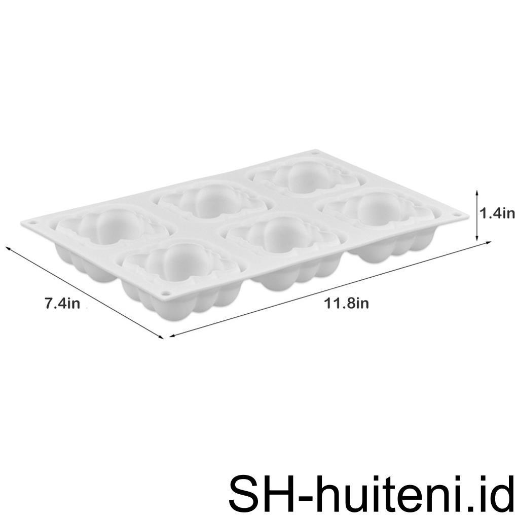 6rongga Cetakan Kue Awan 3D Cetakan Silikon Mousse Cetakan Gelembung Persegi Untuk Baking