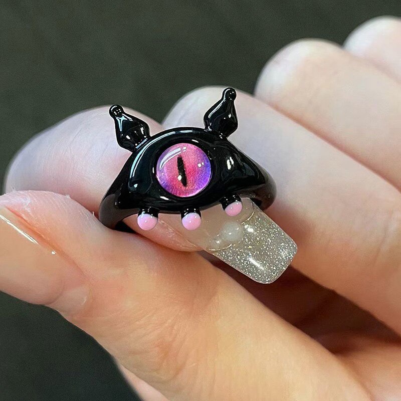 Cincin Mata Besar Monster Bahan Alloy Korea Untuk Anak Perempuan