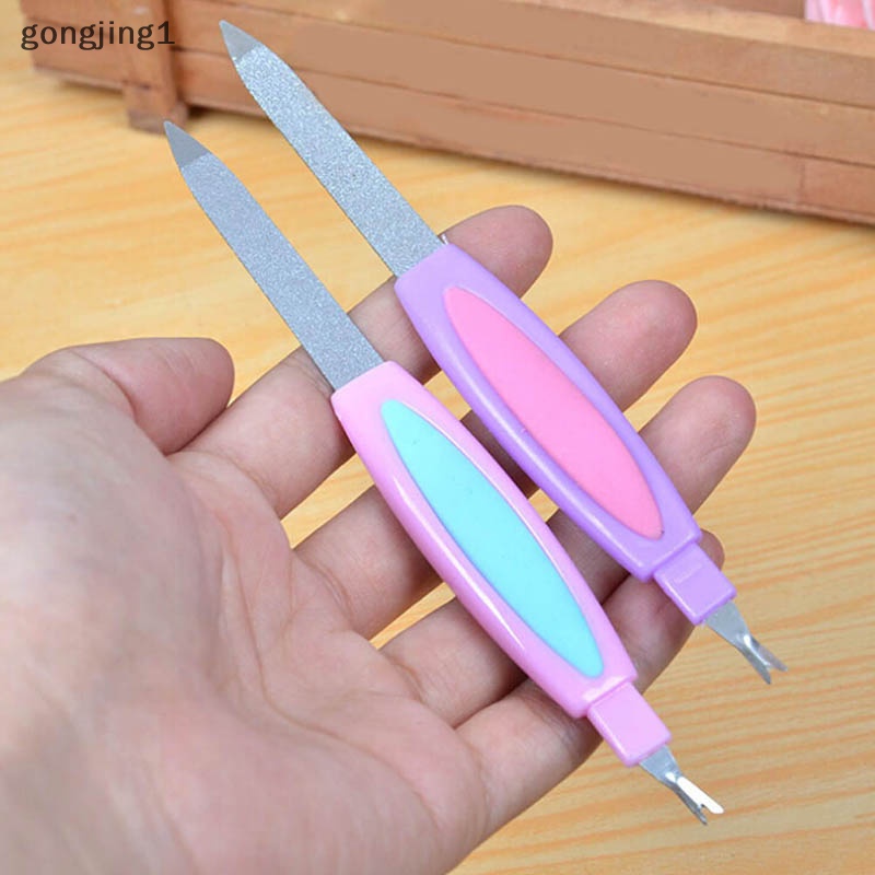 Ggg 2in1 Kikir Kuku stainless steel scrub buffer double sides pedicure tools ID