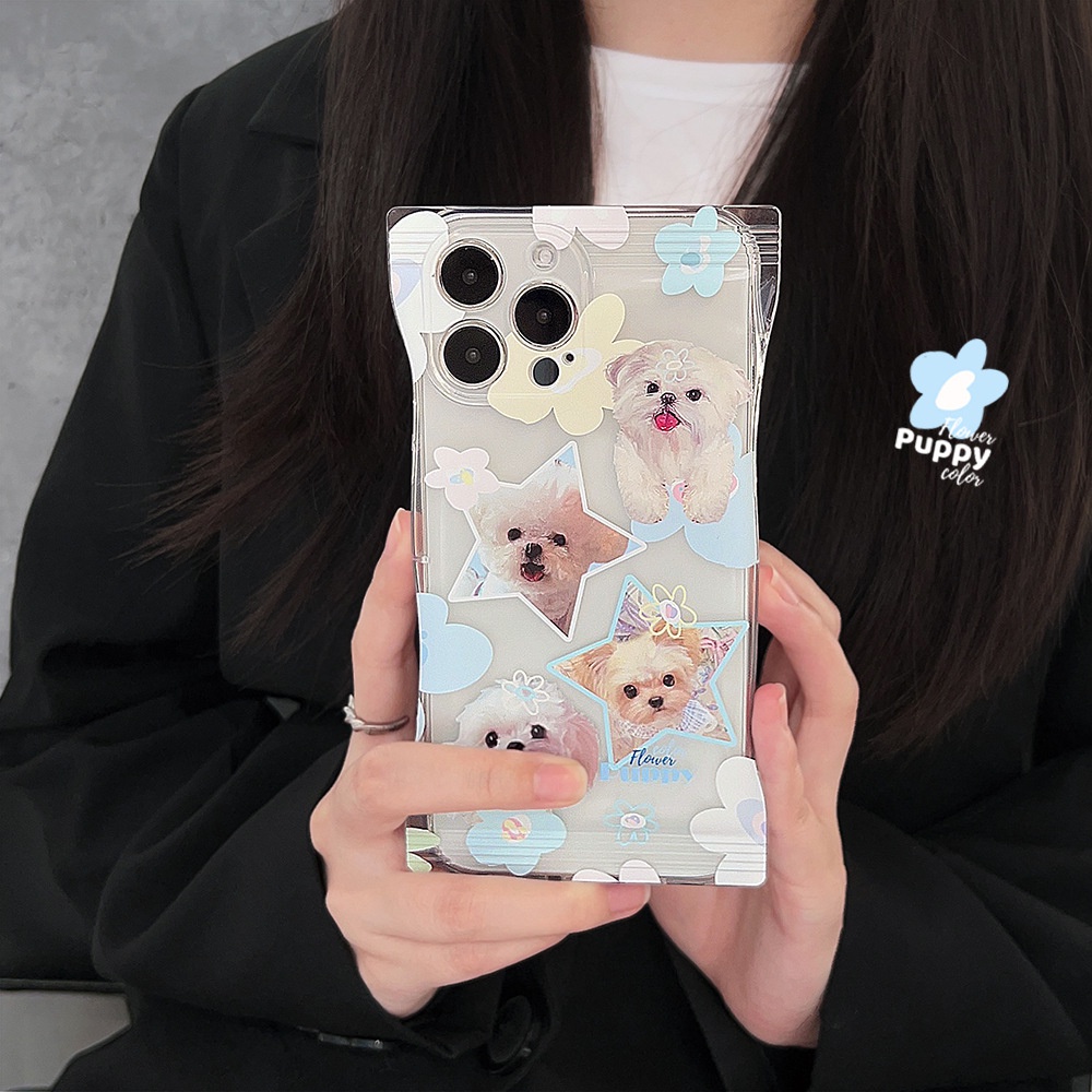 IPHONE Tas Paket Snack Transparan Anjing Anjing Puppy Lucu Berbentuk Phone Case Cover Untuk Iphone11 12 13 14 PLUS PRO MAX