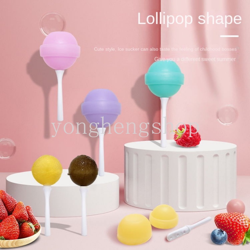 Silikon Lolipop Berbentuk Es Loli Cetakan Dengan Tongkat DIY Buatan Sendiri Es Krim Popsicle Cetakan Anak-Anak Mendukung Es Pop Maker Es Cetakan Dapur Gadget