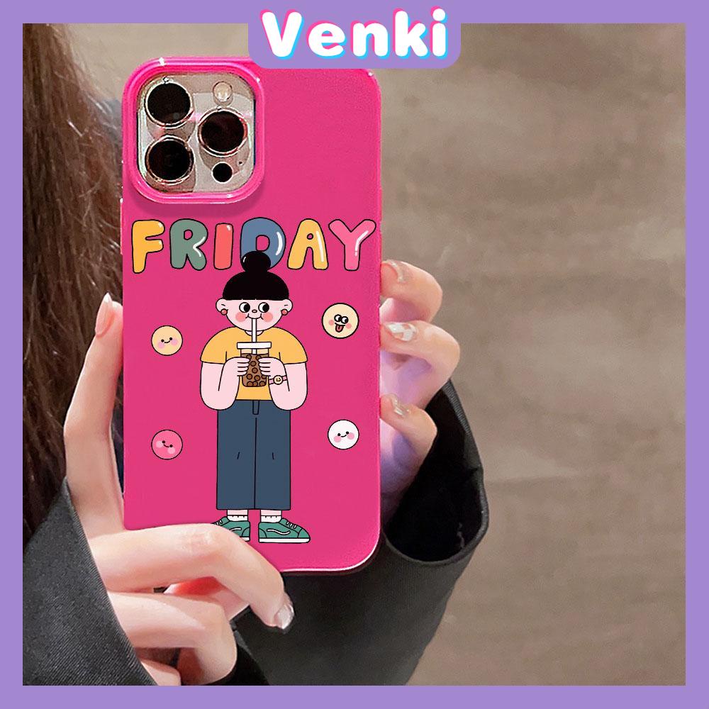 VENKI - For iPhone 11 iPhone Case Red Glossy TPU Soft Case Shockproof Protection Camera Cute Drink Girl Compatible with iPhone 14 13 Pro max 12 Pro Max xr xs max 7Plus 8Plus