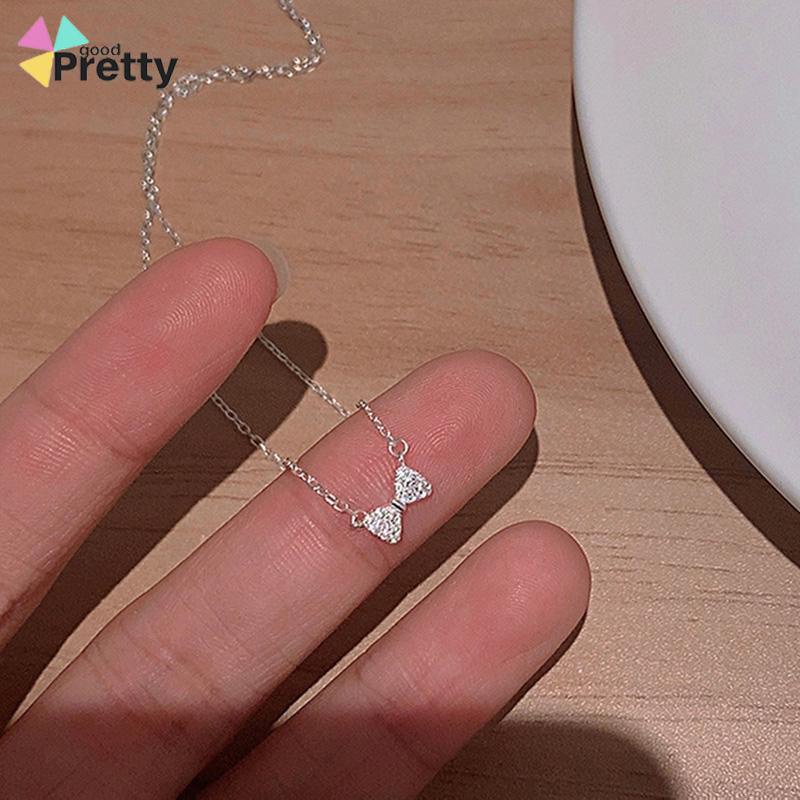 Kalung Bergaya Musim Panas Busur Tulang Selangka Rantai Wanita Fashion Sederhana Manis Liontin  - PD