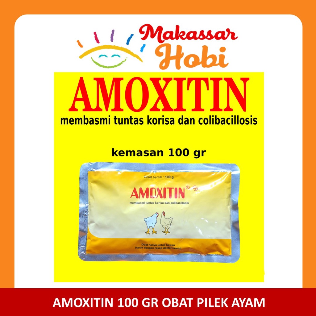 Amoxitin 100 gram Obat Ayam Pilek Ngorok Colibacillosis Unggas Pulorum