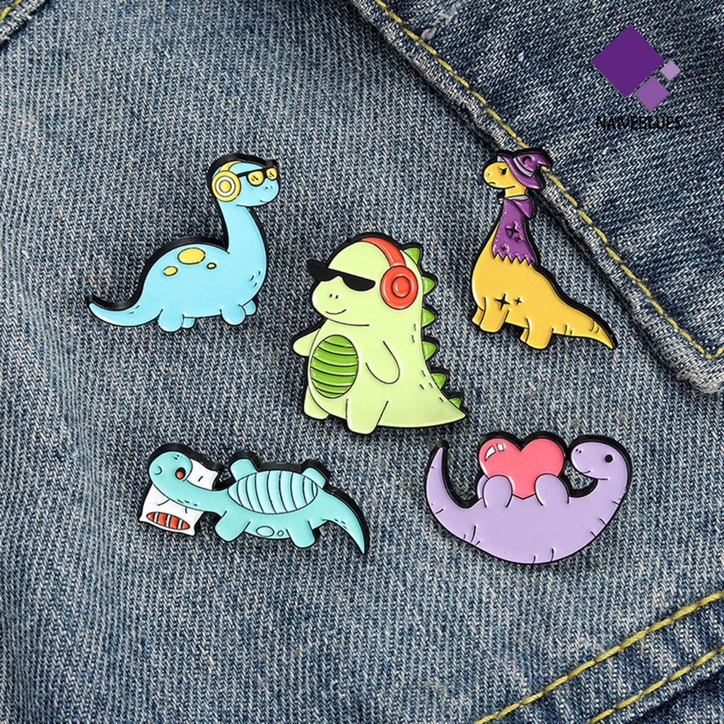 &lt; Naiveblues &gt; Bros Pin Warna-Warni Dinosaurus Dekorasi Pria Wanita Hewan Brooch Decor