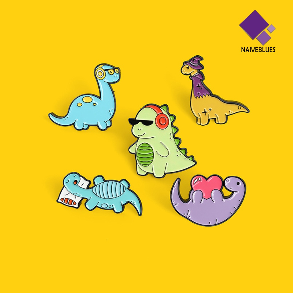 &lt; Naiveblues &gt; Bros Pin Warna-Warni Dinosaurus Dekorasi Pria Wanita Hewan Brooch Decor