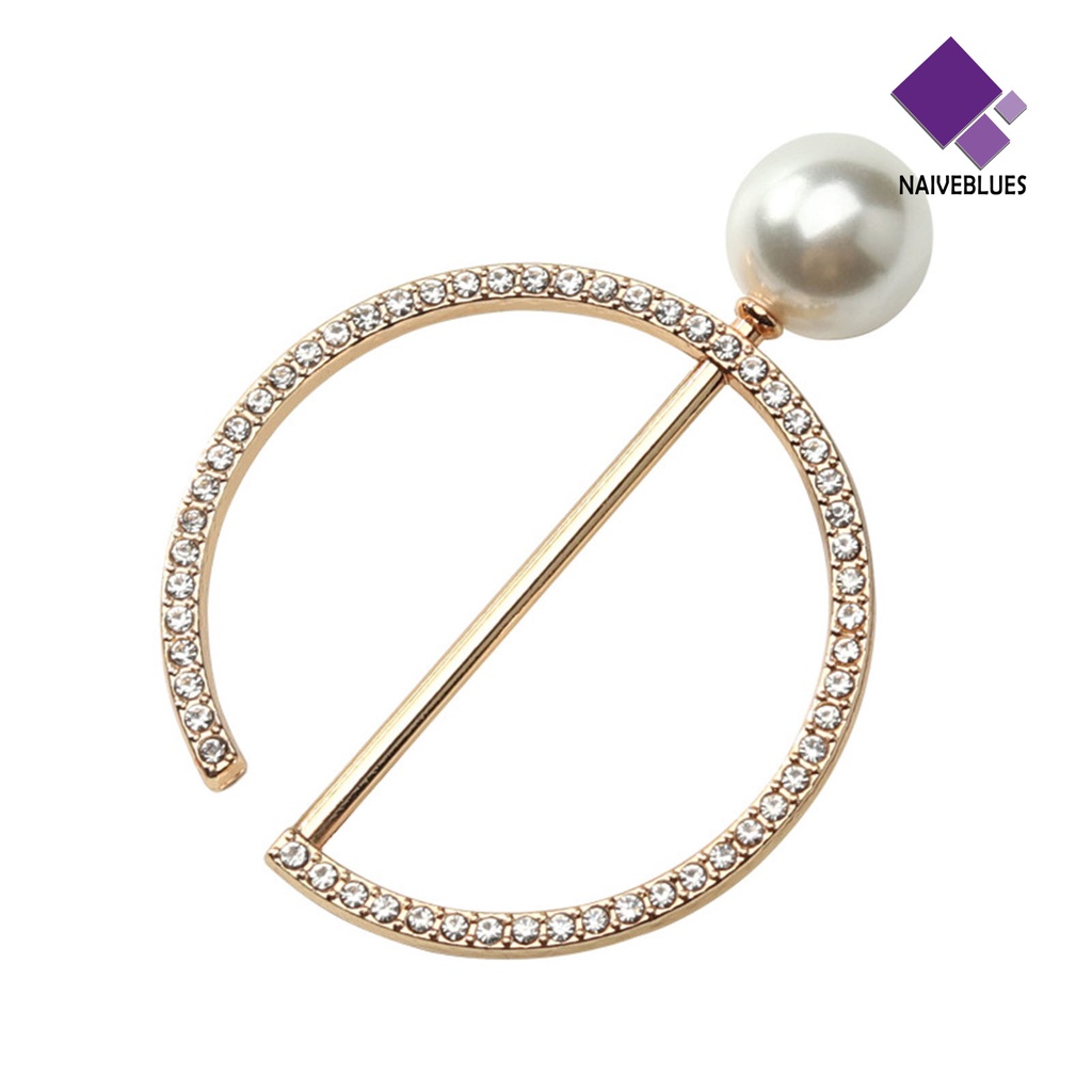 &lt; Naiveblues &gt; Pakaian Sudut Simpul Gesper Elegan Mutiara Imitasi Bulat Cinta T-shirt Syal Sudut Dasi