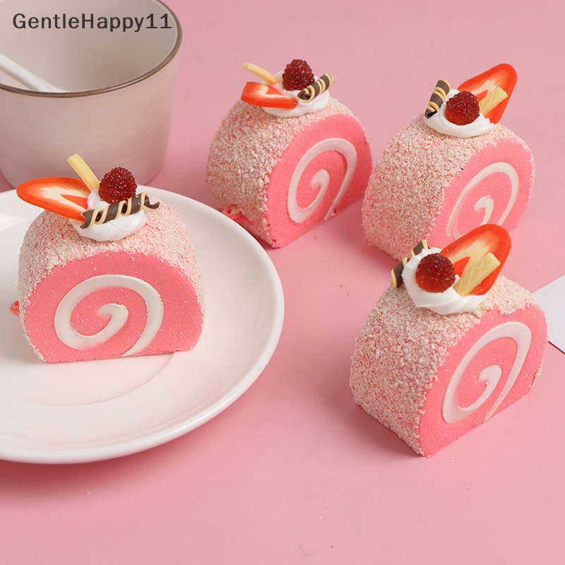 Gentlehappy Krim Simulasi Swiss Roll Kue Buah Artificial Manusia Hidup Palsu Miniatur Makanan id