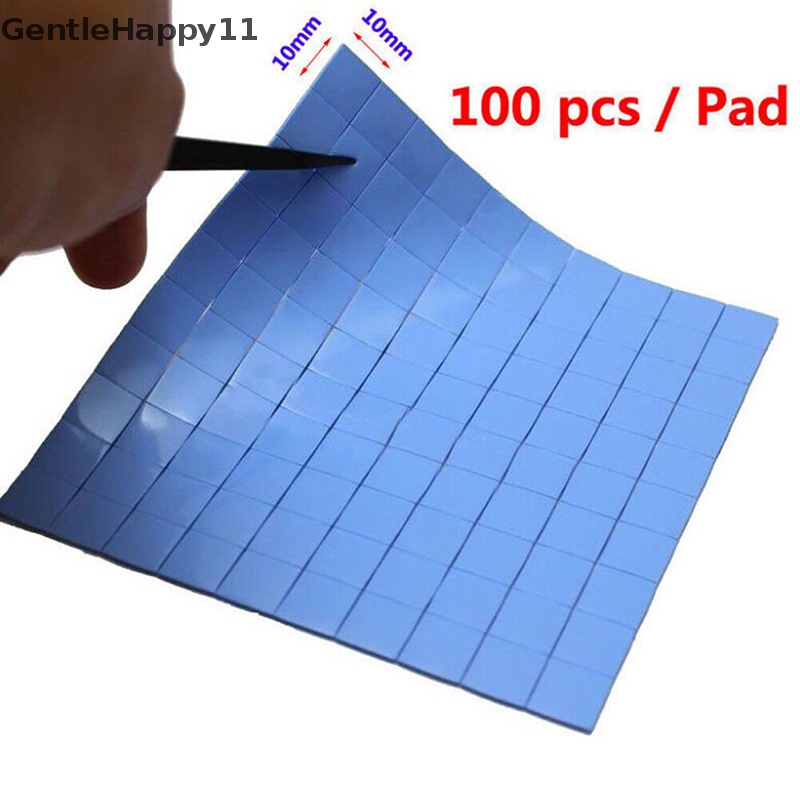 Gentlehappy Biru 100mmx100mmx1mm GPU CPU Heatsink Pendingin Thermal Conductive Silicone Pad id