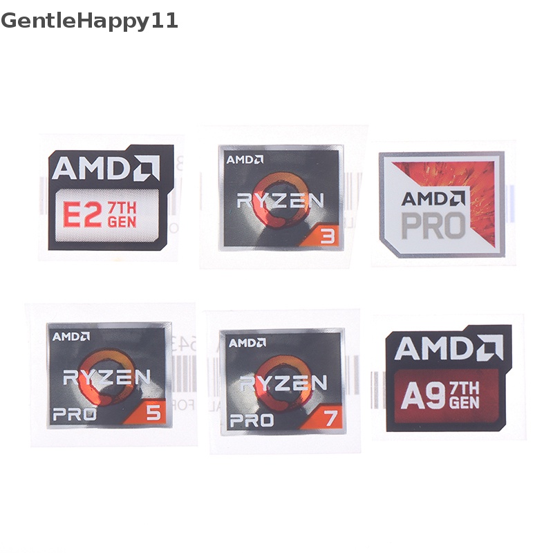 Gentlehappy 5PCS AMD Processor Series Label Stiker A9 PRO E2 Ryzen3 5 7 Logo DIY Decor id