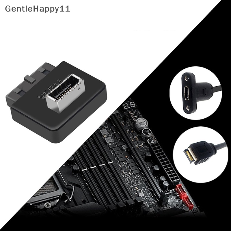 Gentlehappy Motherboard USB Header Adapter USB3.0 19pin 20pin Ke TYPE-E 90derajat Converter Sasis Depan Tipe C Plug-in Port PH73A+PH73B+id