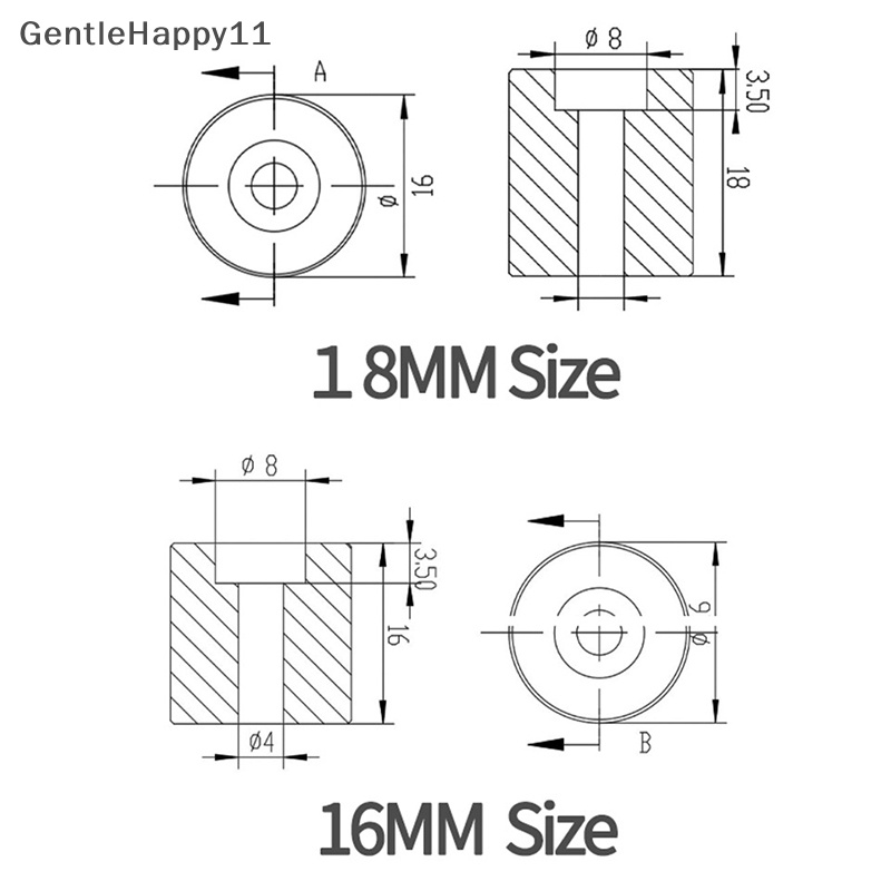 Gentlehappy 4Pcs Printer 3D Suhu Tinggi Silikon Solid Spacer Tempat Tidur Panas Kolom Leveling id