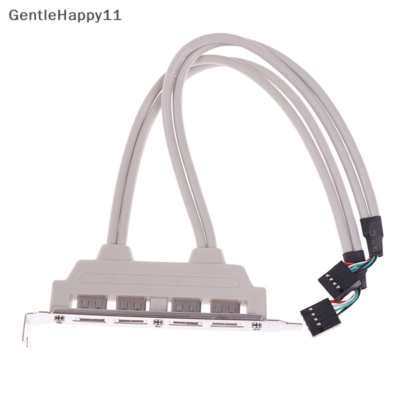 Gentlehappy Kabel Ekstensi Header MainBoard USB 2.0 Ke 9pin 4port Untuk PC Panel id