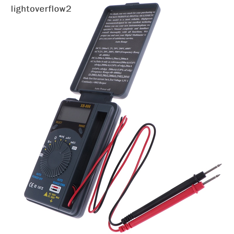 [lightoverflow2] Xb866 Mini LCD Auto Range AC/DC Pocket Digital Multimeter Voltmeter Tester [ID]