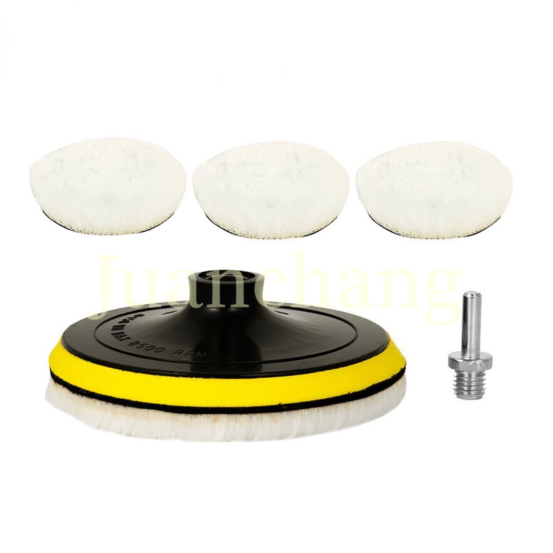 1set Buffing Polishing Pads Wool Polisher Bor Roda Pel Kit Untuk Mobil Polishing Pad Wheel Kit Polisher Wool