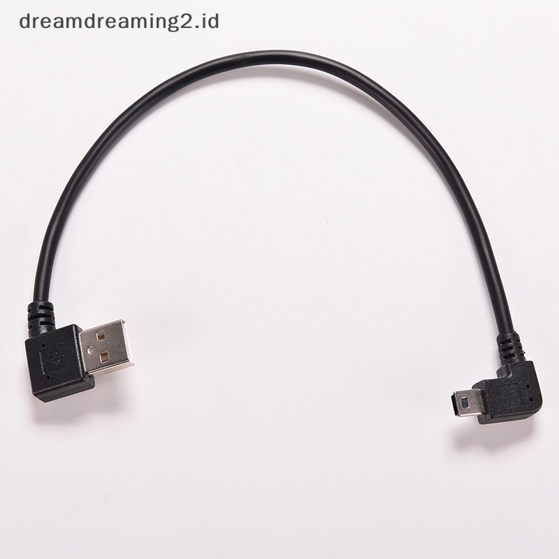 (drea) Colokan Male Kanan USB 2.0 A Ke Mini B 5P Sudut Kanan Male plug Cable Kabel Adaptor//