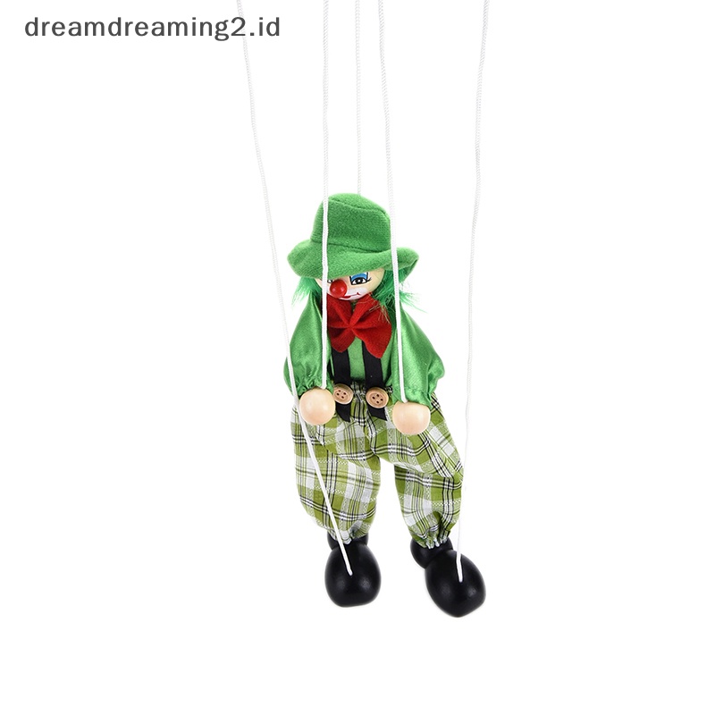 (drea) 1pcs Pull String Wayang Marionette Joint Aktivitas Boneka Badut Mainan Anak//