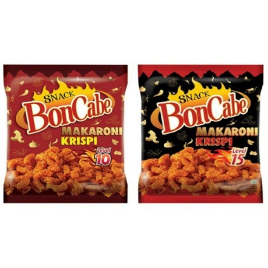 snack cemilan anak grosir murah makanan ringan Boncabe makaroni krispi reguler 30 gram level 10 15 p
