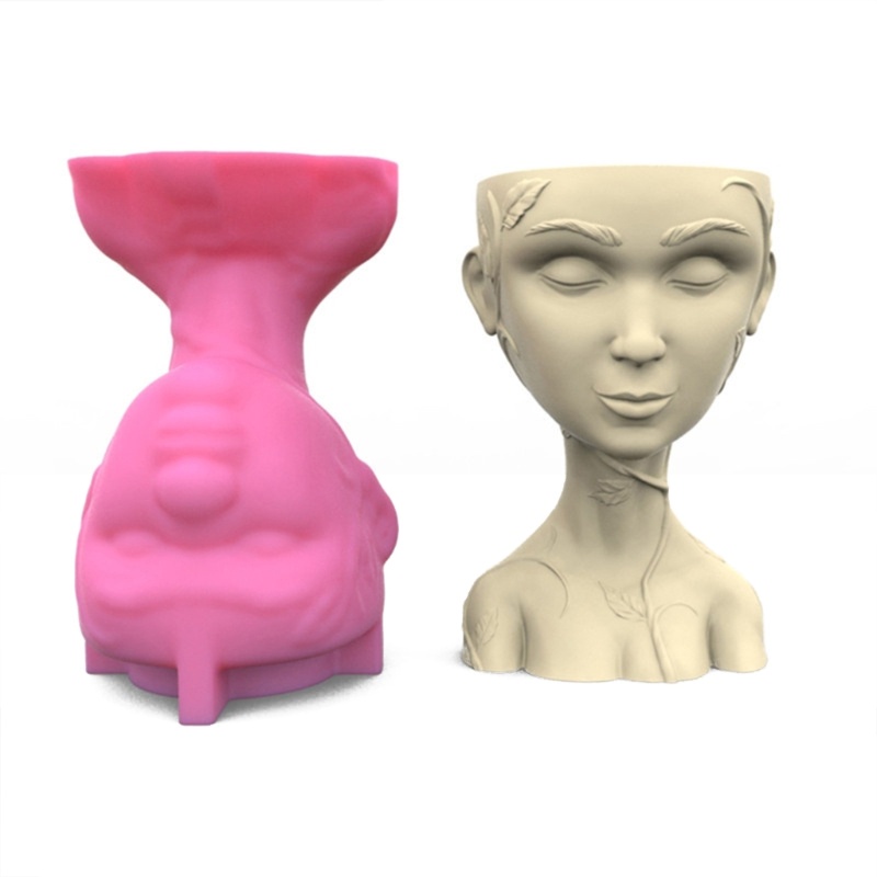 Siy Geometric 3D Goddess Gypsum Silicone Molds Kotak Penyimpanan Cetakan Untuk Membuat Tanaman Sukulen-Pot Pot Bunga Pot Holder