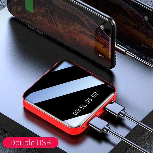 Mini Power Bank 2 Port USB 2A 10000mAh Portable USB LED Digital