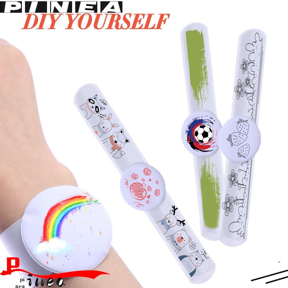 PINEAPPLE 10pcs Blank Slap Bracelets Party Favors DIY Craft Painting Valentine ’ s Day Handmade Reusable Writable