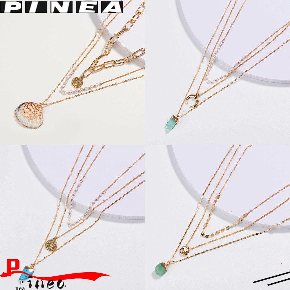 Kalung Multilayer Nanas Fashion Bohemian Chain Choker Crystal Choker