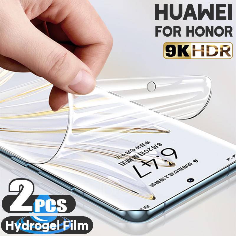 2pcs Film Hidrogel Bening Untuk Huawei Mate50 40 30 30E 20 10 9 Pro 50E 40E 20x20 Lite Pelindung Layar Anti Cahaya Biru Untuk Huawei Mate 50RS 40RS 30RS 20RS 10 9 Porsche Design