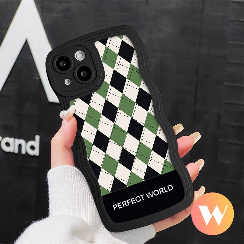 Checkerboard Diamond Grid Case Untuk Realme C15 C35 C33 C25Y C25s C11 C55 C21Y C30 C20 C17 C20A C12 C3 C25 5s 9i 8i 9 Pro+10 6i 8 5i 8Pro 7 5 7i Lembut Bergelombang Penutup Tepi