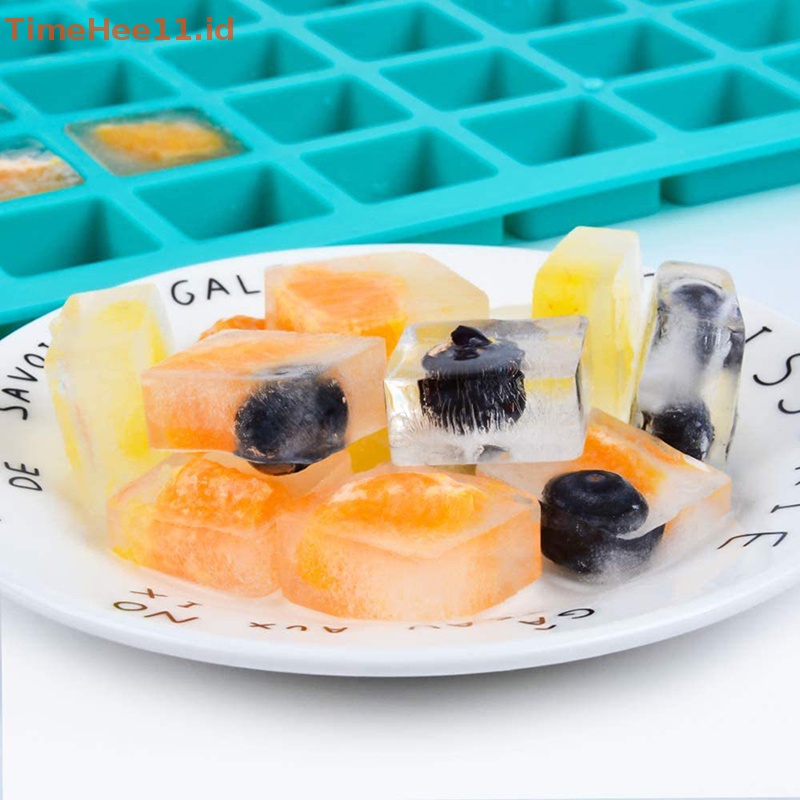 Timehee Cetakan Ice Cube Tray 40 Cavity Reusable Silicone Baking Square Mould ID