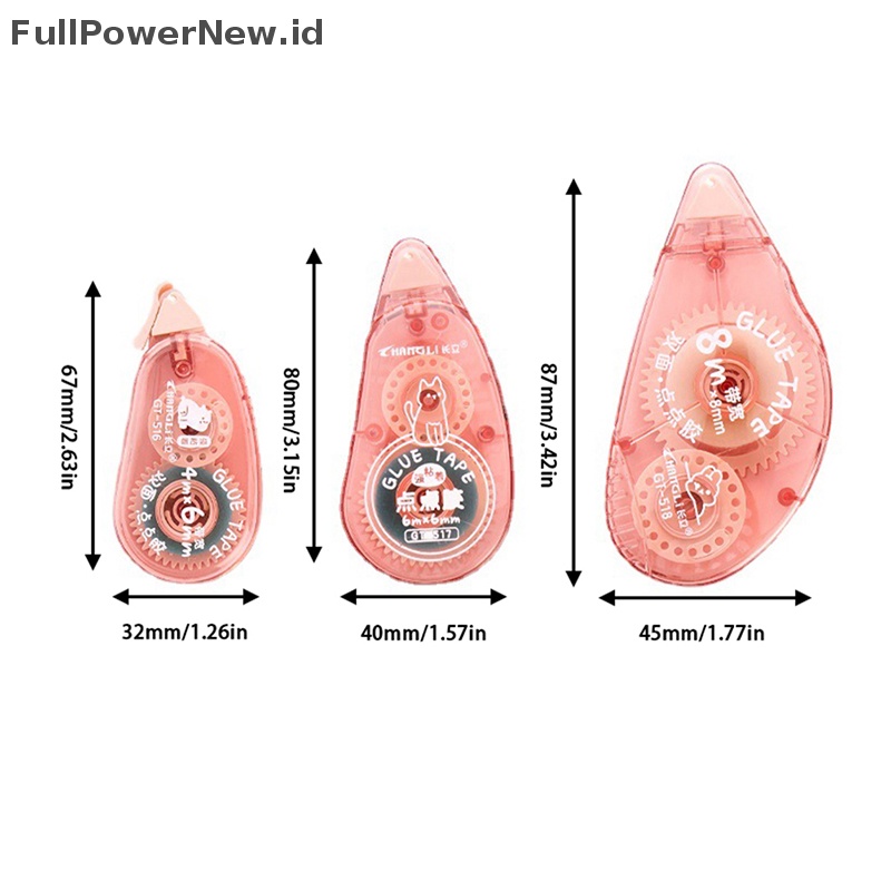 Power Double Sided Adhesive Dot Glue Tape Dispenser Koreksi Roller Alat Tulis ID