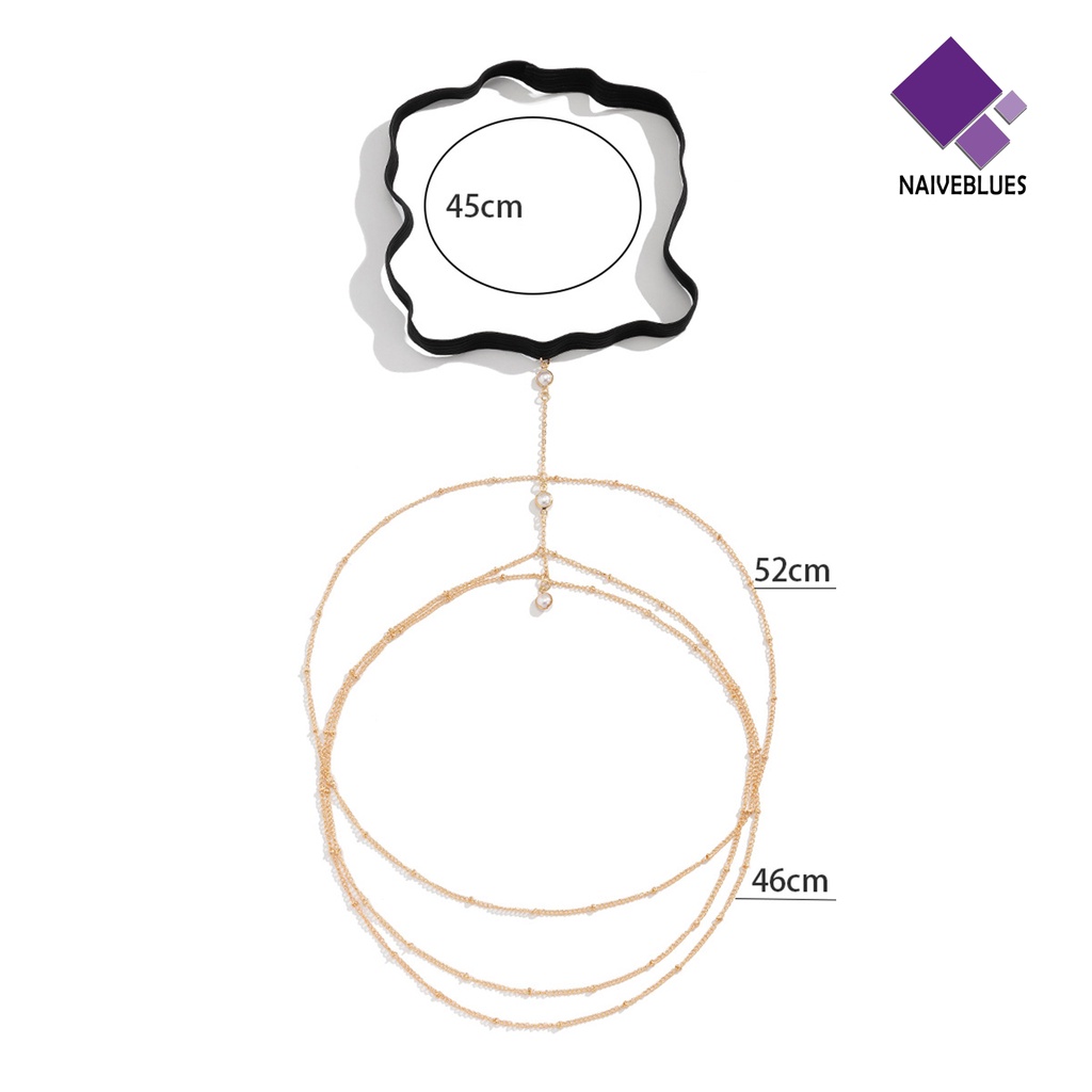 &lt; Naiveblues &gt; Rantai Kaki Multi-layer Berlian Imitasi Perhiasan Tali Elastis Electroplating Chain Jewelry