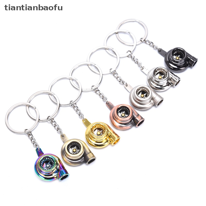 [tiantianbaofu] Mode Portabel Mini Berputar Turbo Turbin Keyring Gantungan Kunci Aksesoris Hadiah Butik