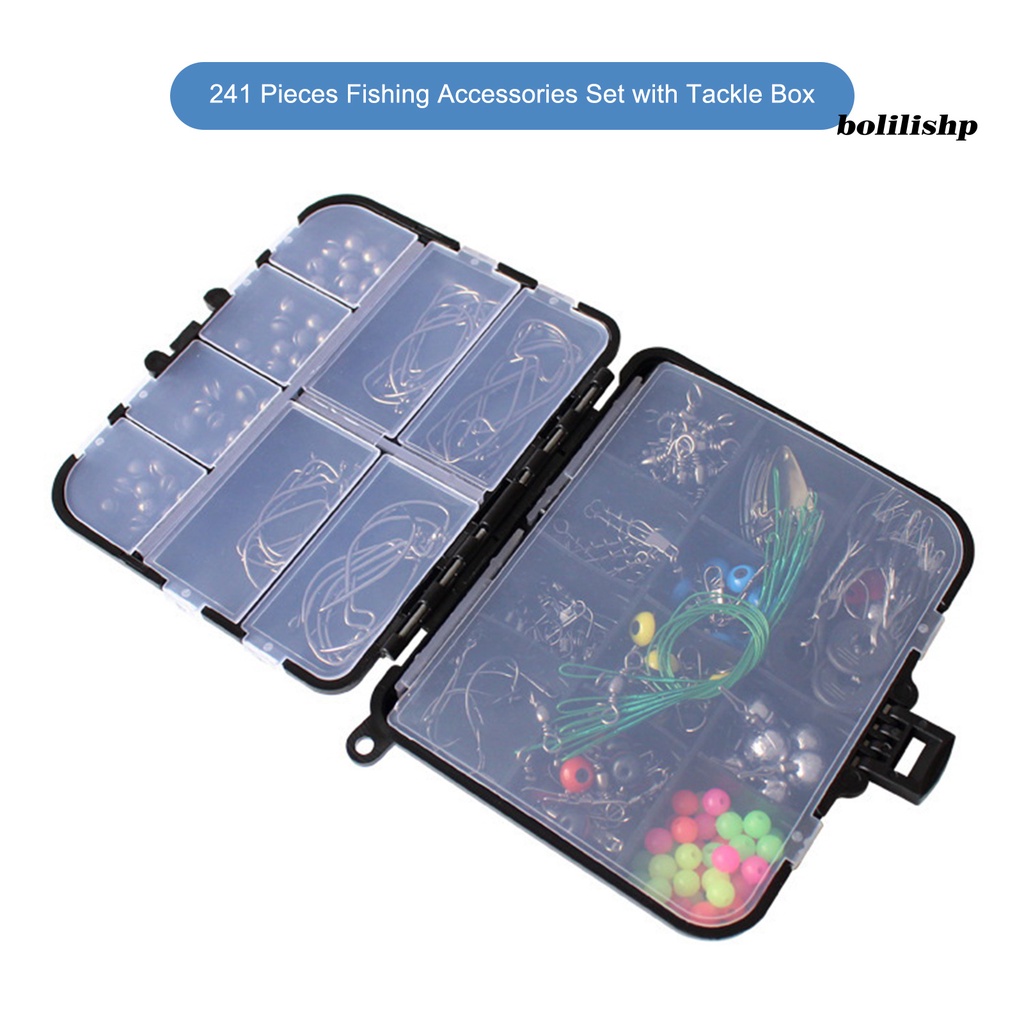 Bo-1 Set Memancing Kombinasi Kit Kaya Variasi Multi-grid Angling Penutup Transparan 241buah Set Aksesoris Memancing Dengan Tackle Box Outdoor Supply