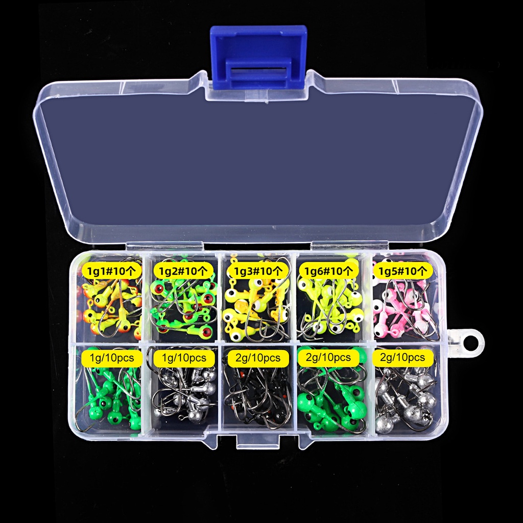 Bo-1 Set Kail Pancing Set Dengan Kait Tunggal Tahan Aus Universal Anti Karat Tajam Mencegah Pelarian Berwarna Fishhook Bercahaya Laut Peralatan Memancing Tackle Memancing Aksesoris