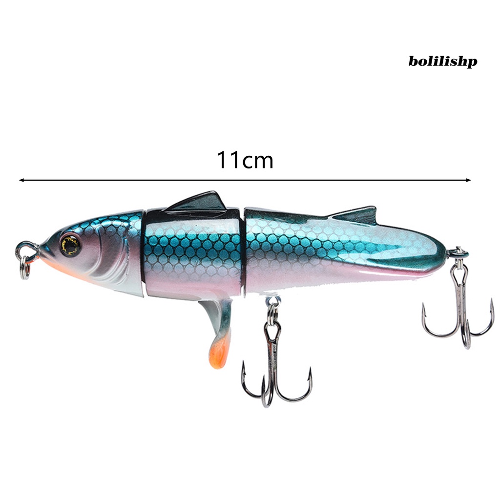 Bo-11cm/24g Umpan Pancing 3bagian Yang Dapat Diputar 3D Fisheyes Kait Tajam Simulasi Ikan Atraksi Universal Mengambang Pensil Plastik Umpan Keras Peralatan Memancing