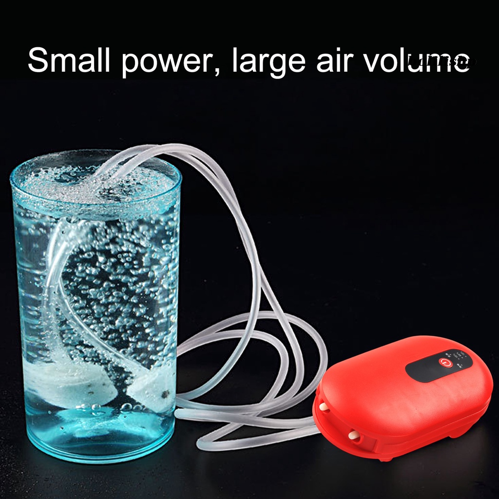 Bo-oxygen Pompa Angin USB Charging Portable Ultra Tenang Dengan Batu Udara Daya Tinggi Penambahan Oksigen Mini Dual Outlet Aquarium Fish Tank Aerator Untuk Outdoor