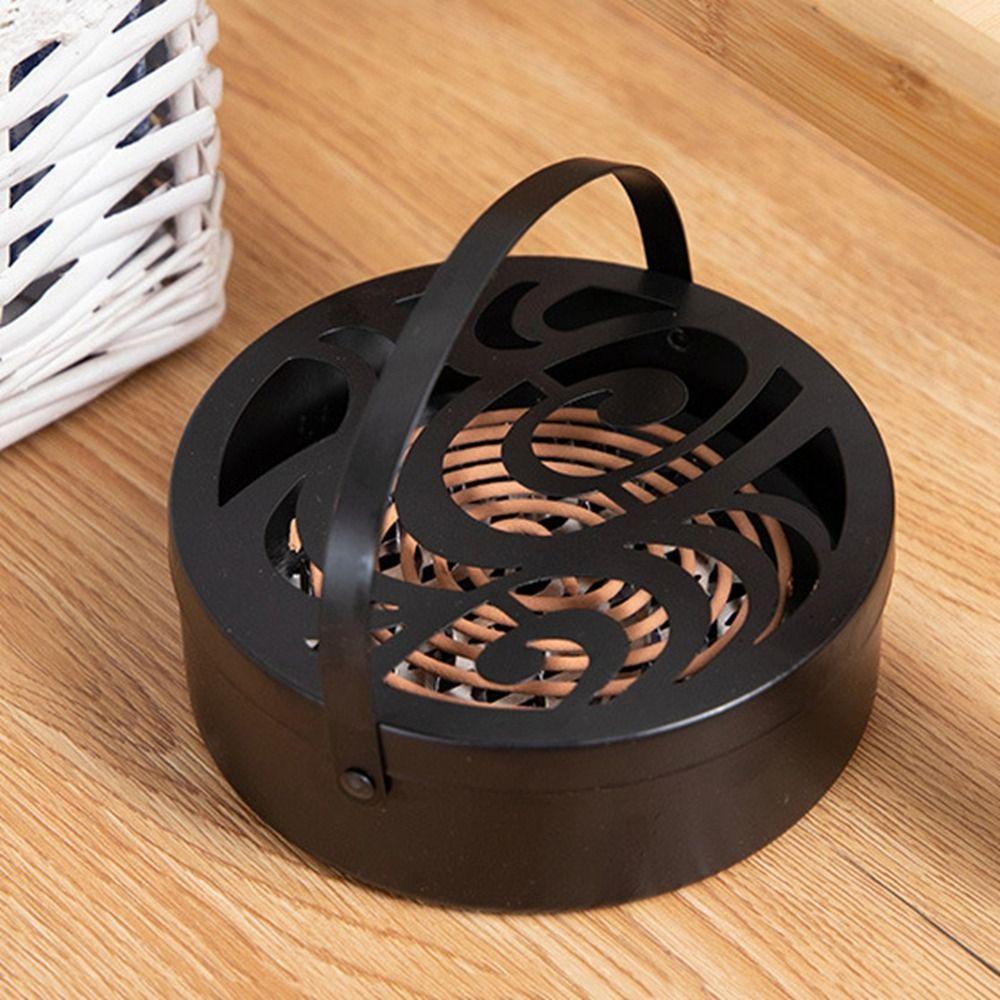 [Elegan] Tempat Koil Nyamuk Tahan Lama Bulat Klasik Tahan Panas Dengan Pegangan Retro Mosquito Coil Case