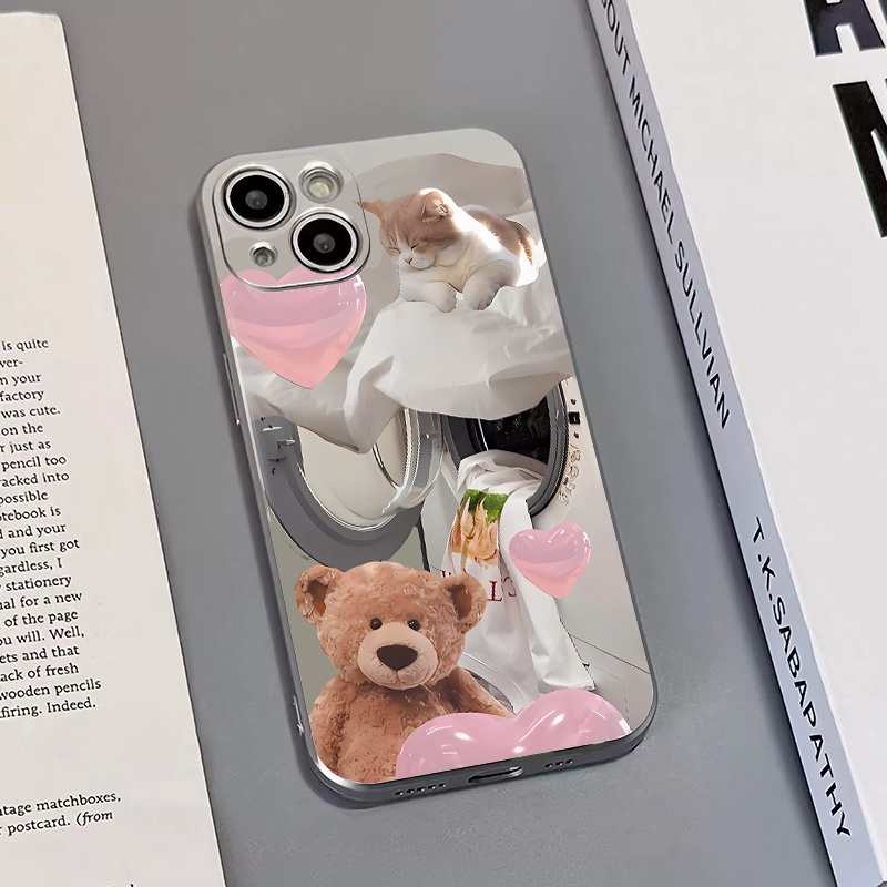 IPHONE Kucing Kupon Lucu Lembut Electroplate Case Kompatibel Untuk Iphone14 13 12 11 Pro XS Max Casing XR X8 +7 6S Plus Mini TPU Silikon Shockproof Phone Cover