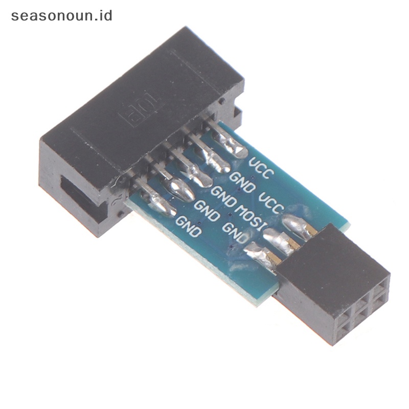 Seasonoun 1Pc Papan Adapter 10Pin Ke 6Pin Untuk Konverter Antarmuka AVRISP USBASP STK500.