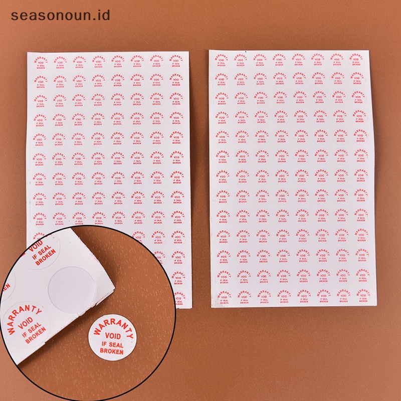 Seasonoun 2sheets/208pcs Garansi Void Jika Rusak Perlindungan Keamanan Label Stiker Segel.